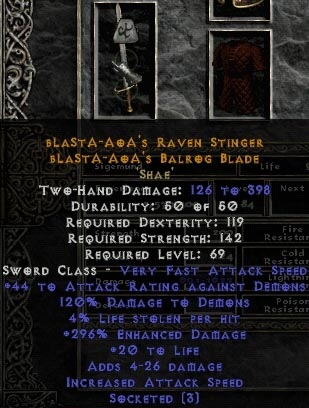 diablo 2 crafted items